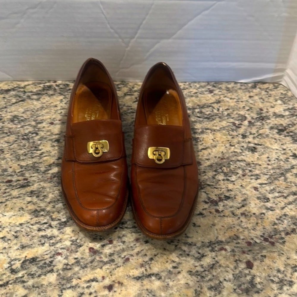 Salvatore Ferragamo  Brown Leather Loafers